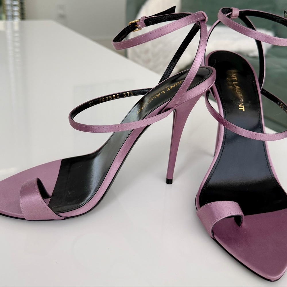 Saint Laurent ‘Dive’ ancient pink sandal heel size 37.5